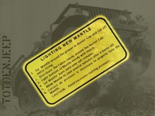 DECAL DECALCOMANIE  LAMPE COLEMAN 1945 LIGHTING  . jeep willys dodge us  ww2