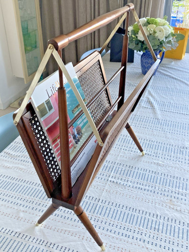 Porte revues laiton bois et - revues,