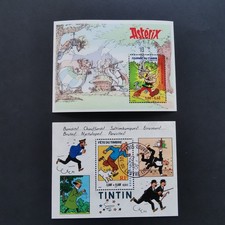 Lot C24 - France timbre bloc 22 and 28 astérix/tintin high cat +++