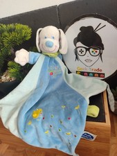 Doudou plat chien bleu foulard