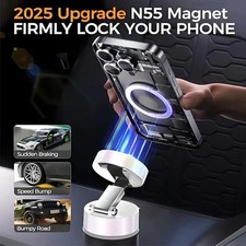 Support Smartphone Magnétique Iphone Ventouse Puissante Succion Auto Pare Brise