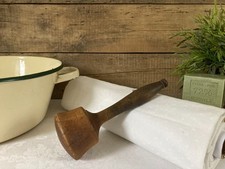 925⚜️ Décoration Ancien Grand Pilon en Bois Vintage Hauteur 23 Cm