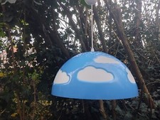 Lampe suspension nuage ikea bleue SKOJIG Henrik Preutz ø 38 cm vintage
