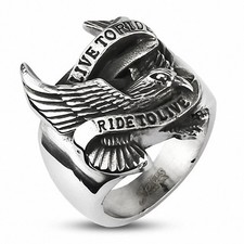 Bague Aigle Biker acier