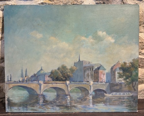Huile sur panneau paysage - huile,