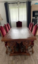 ? Table ancienne en noyer massif ✨ avec rallonges – Style château, de caractère