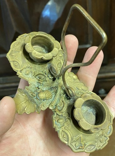 Bougeoir bronze doré xixeme - bougeoir,