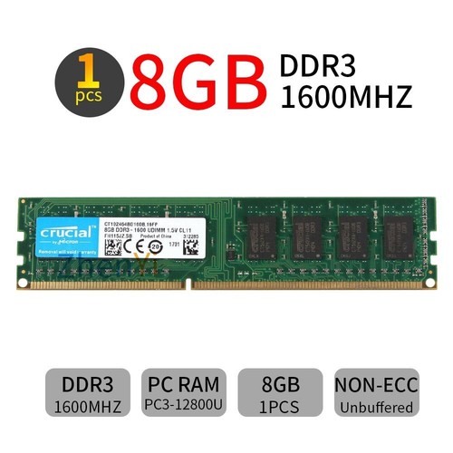 Crucial 8gb ddr3 1600mhz - 8gb,