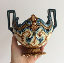 Cache Pot Jardinière Barbotine Majolique 1900