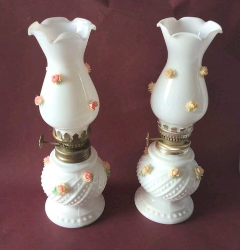 Lampes pétrole opaline - 2, à