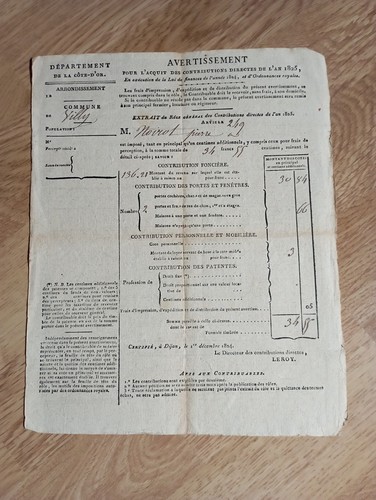 1825 document ancien - 1825-,
