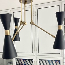 Lustre moderne 6 lumières 3 bras luminaire milieu du siècle décor lampe itali...