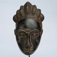 D161 - MASQUE AFRICAIN, ART TRIBAL ANCIEN AFRICAIN, MASQUE BAOULE, RCI