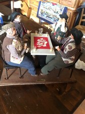 santons provencal la partie de carte de Remu santons provençal de 25cm assis