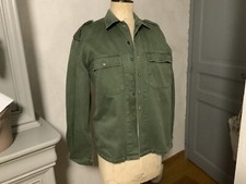 Vintage Chemise Militaire  Kaki En Toile veste 