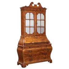 Trumeau Ancien Style Baroque Noyer Tiroirs Italie XXe Siècle