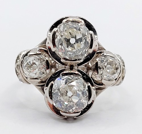 Bague art deco blanc - or, et