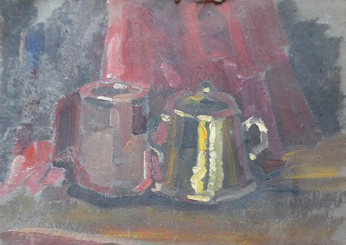 Vieux tableau huile - tableau, À