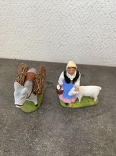 2 Anciens Santons Bergère Et