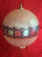 ANCIEN GRAND GLOBE BOULE EN VERRE  PLAFONNIER LAMPE