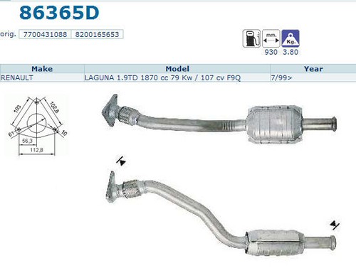 Pot catalytique renault - pot,