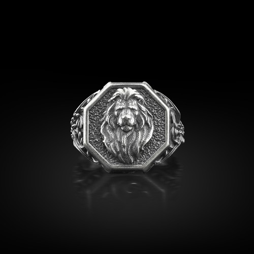 Bague chevalière tête - , de