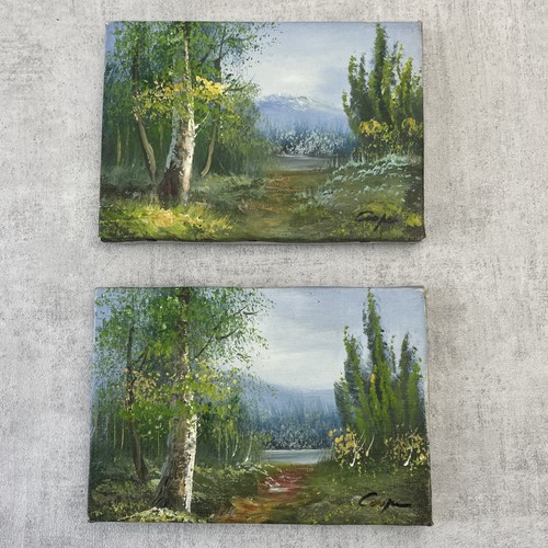 Paire petit tableau huile - petit,