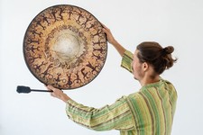 Tambour circulaire chamanique sacré », membrane végétalienne accordable,...
