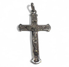 Crucifix Pendentif Argent Massif Collection religion poinçon sanglier XIXe