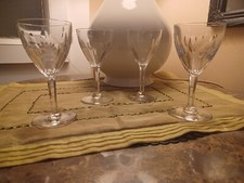 4 Verres à Vins Val Saint Lambert anciens 1930 Modèle Nestor Hamlet