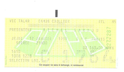 Rare ticket billet de - /,