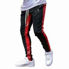 Pantalon skinny décontracté jogging pantalon de survêtement hommes mode patchwork pantalon homme piste