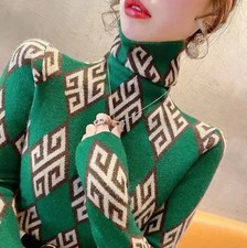 Pull Femme Col Roulé Vert