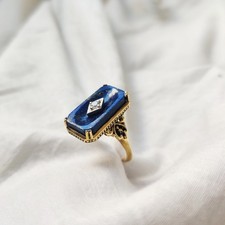 Bague ancienne en lapis-lazuli