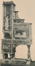 Tableau ancien estampe Art Deco Art nouveau secrétaire chaise M.G. Reynier