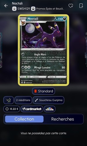 Carte pokémon noctali - pokémon,