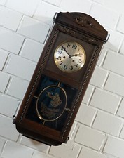 rare horloge murale patriotique mécanique demi-heure art déco années 1940