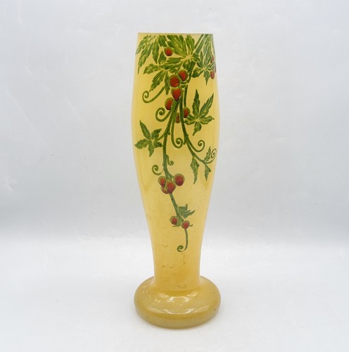 Vase verre soufflé émaillé