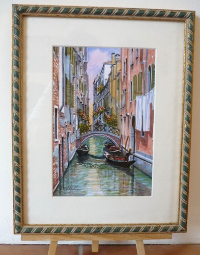 Aquarelle encadrée venise - aquarelle, –
