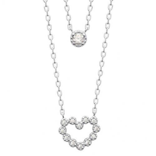 Collier double rangs - , pendentif