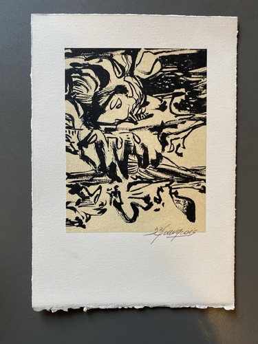 Lithographie sérigraphie noir - lithographie,