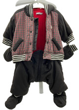 Catimini combipilote deux en 1 marron rouge bébé 1 mois