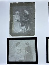 Lantern Slides Lot 2 Diapositives Sur Verre 1899 Et De Leur 2 Negatifs Sur Verre