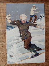 (sport d'hiver, ski) Telemark. Carte signée du monogramme OB, écrite en 1911.