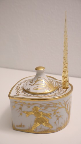 Ancien encrier porcelaine - ancien,