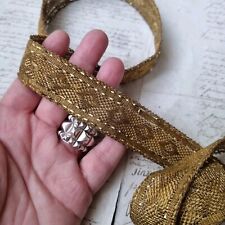 RUBAN GALON ANCIEN 175 cm Fil d’Or Epoque Fin XVIIIè French Gold Galloon