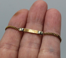 Ancien Bracelet identité Bébé ou Poupée en Plaqué Or FIX non gravé L.12,5 cm **