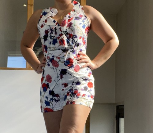 Combishort blanche imprimé