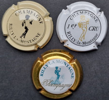 Lot lettre R - RILLY LA MONTAGNE ange / 3 CAPSULES PLAQUE MUSELET CHAMPAGNE