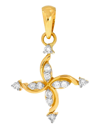 Pendentif croix jaune - pendentif,